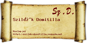 Szilák Domitilla névjegykártya
